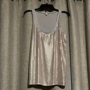 Express Silver Sequin Tank Top